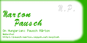 marton pausch business card
